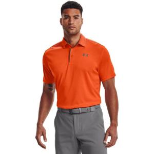 imageUnder Armour Mens Tech Golf PoloOrange Graphite Graphite
