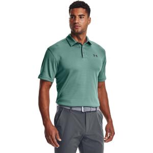 imageUnder Armour Mens Tech Golf PoloRetro Teal 391Pitch Gray