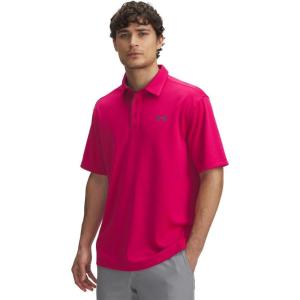 imageUnder Armour Mens Tech Golf PoloShaded FuchsiaPitch Gray