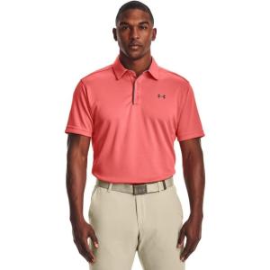 imageUnder Armour Mens Tech Golf PoloVenom Red 690Pitch Gray