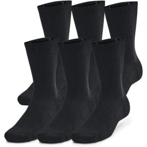 imageUnder Armour UnisexAdult Training Cotton Crew Socks 6 Pack001 Black  Black  White