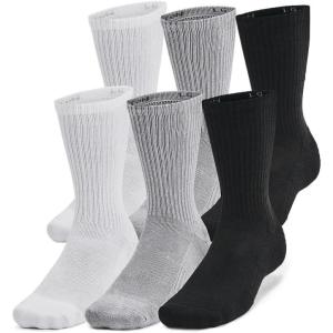 imageUnder Armour UnisexAdult Training Cotton Crew Socks 6 Pack035 Steel  White  Black
