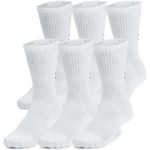 imageUnder Armour UnisexAdult Training Cotton Crew Socks 6 Pack100 White  White  Black