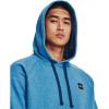imageUnder Armour Mens Rival Fleece Sportstyle Logo Hoodie437 Petrol Blue Light Heather   Onyx White