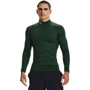 imageUnder Armour Mens ColdGear Fitted MockForest GreenWhite