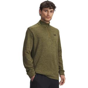 imageUnder Armour Mens Fleece Twist Quarter Zip320 Canteen Green   Black