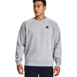 imageUnder Armour Mens Rival Fleece Crew TShirtMod Gray Light Heather 011Onyx White