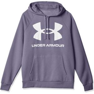 imageUnder Armour Mens Rival Fleece Sportstyle Logo Hoodie558 Tempered Steel   Onyx White