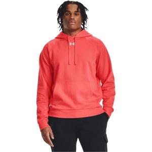 imageUnder Armour Mens Rival Fleece Sportstyle Logo Hoodie690 Venom Red   White