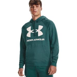 imageUnder Armour Mens Rival Fleece Sportstyle Logo Hoodie722 Coastal Teal   Onyx White