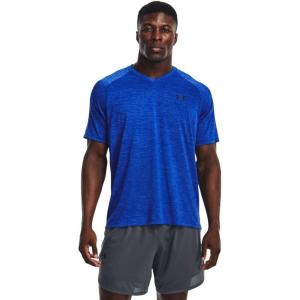 imageUnder Armour Mens Tech 20 VNeck ShortSleeve TShirt487 Versa Blue  Bauhaus Blue  Black