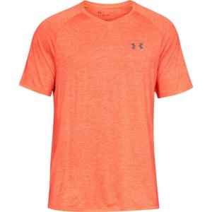 imageUnder Armour Mens Tech 20 VNeck ShortSleeve TShirtOrange Glitch