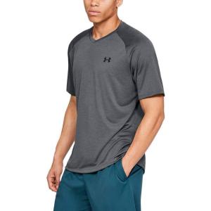 imageUnder Armour Mens Tech 20 VNeck ShortSleeve TShirtPitch Gray