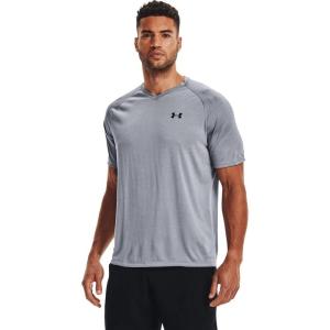 imageUnder Armour Mens Tech 20 VNeck ShortSleeve TShirtSteel 035Black
