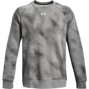imageUnder Armour mens Rival Fleece Printed Crew025 Castlerock Light Heather   White