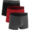 imageUnder Armour Mens 3Pack Performance Cotton Trunks Boxer Briefs with 3quot Inseam AllDay ComfortCastlerock Heather  Core