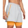 imageUnder Armour Mens Launch Run 5inch 2in1 Shorts011 Mod Gray  Nova Orange  Reflective
