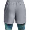 imageUnder Armour Mens Launch Run 5inch 2in1 Shorts035 Steel  Neo Turquoise  Reflective