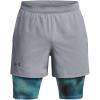 imageUnder Armour Mens Launch Run 5inch 2in1 Shorts035 Steel  Neo Turquoise  Reflective