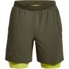 imageUnder Armour Mens Launch Run 7inch 2in1 Shorts390 Marine Od Green  Lime Yellow  Reflective
