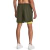 imageUnder Armour Mens Launch Run 7inch 2in1 Shorts390 Marine Od Green  Lime Yellow  Reflective
