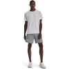 imageUnder Armour Mens Launch Stretch Woven 7inch Shorts017 Pitch Gray Full Heather  Blue Circuit  Reflective
