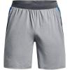 imageUnder Armour Mens Launch Stretch Woven 7inch Shorts017 Pitch Gray Full Heather  Blue Circuit  Reflective