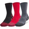 imageUnder Armour UnisexAdult Performance Tech Pro Crew Socks 3 Pack600 Red  Castlerock  Castlerock