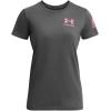 imageUnder Armour Womens New Freedom Logo TShirt025 Castlerock   Pink Edge
