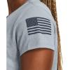 imageUnder Armour Womens New Freedom Logo TShirt466 Harbor Blue Medium Heather   Downpour Gray