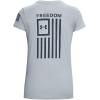 imageUnder Armour Womens New Freedom Logo TShirt466 Harbor Blue Medium Heather   Downpour Gray