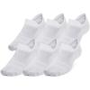 imageUnder Armour Unisex Essential Ultra Low Tab Socks 6 Pack100 White  White  Halo Gray