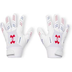imageUnder Armour Mens F9 Nitro Novelty Football Gloves106 White  Royal  Red