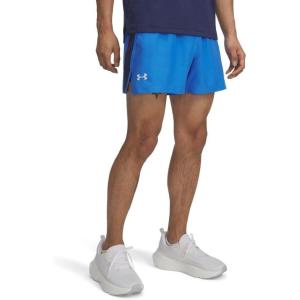 imageUnder Armour Mens Launch Run 5 Inch Unlined Shorts402 Blue Atlantis  Washed Navy  Reflective