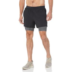 imageUnder Armour Mens Launch Run 5inch 2in1 Shorts001 Black  Jet Gray  Reflective