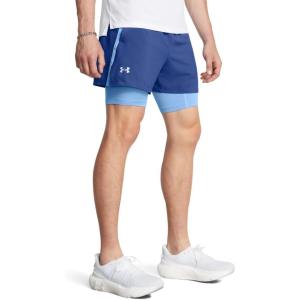 imageUnder Armour Mens Launch Run 5inch 2in1 Shorts432 Tech Blue  Horizon Blue  Reflective