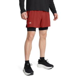 imageUnder Armour Mens Launch Run 5inch 2in1 Shorts840 Earthen Orange  Black  Reflective