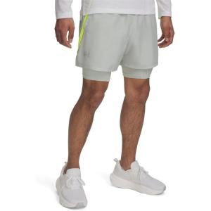 imageUnder Armour Mens Launch Run 5inch 2in1 ShortsHydro GreenHigh Vis YellowReflective