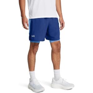 imageUnder Armour Mens Launch Run 7inch 2in1 Shorts432 Tech Blue  Horizon Blue  Reflective