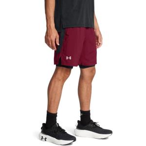 imageUnder Armour Mens Launch Run 7inch 2in1 Shorts625 Cardinal  Black  Reflective