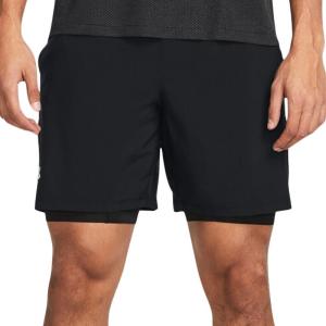 imageUnder Armour Mens Launch Run 7inch 2in1 ShortsBlackReflectiveBlack