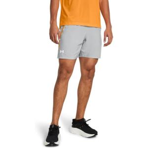 imageUnder Armour Mens Launch Stretch Woven 7inch Shorts011 Mod Gray  Nova Orange  Reflective