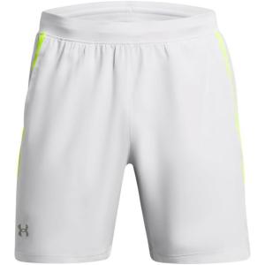 imageUnder Armour Mens Launch Stretch Woven 7inch Shorts014 Halo Gray  Highvis Yellow  Reflective