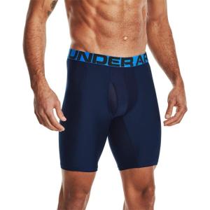 imageUnder Armour Mens MultiPack Performance Tech LongLeg Boxer Brief 9quot Inseam AllDay ComfortAcademy Blue 408Blue Circuit