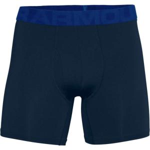 imageUnder Armour Mens MultiPack Performance Tech Mesh Boxerjock Brief 6quot Inseam AllDay ComfortRoyal 400Academy Blue