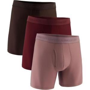 imageUnder Armour Mens MultiPack Performance Tech Mesh Boxerjock Brief 6quot Inseam AllDay ComfortSierra Taupe