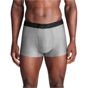 imageUnder Armour Mens MultiPack Performance Tech Trunk Boxer Brief with 3quot Inseam UltraSoftSteel Heather  Core 3pack