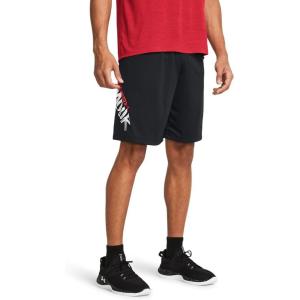 imageUnder Armour Mens Tech Wordmark Shorts001 Black   Red Solstice