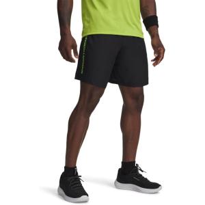 imageUnder Armour Mens Woven Wordmark Shorts008 Black   Hyper Green