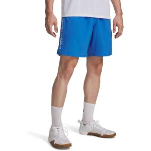 imageUnder Armour Mens Woven Wordmark Shorts402 Blue Atlantis   White